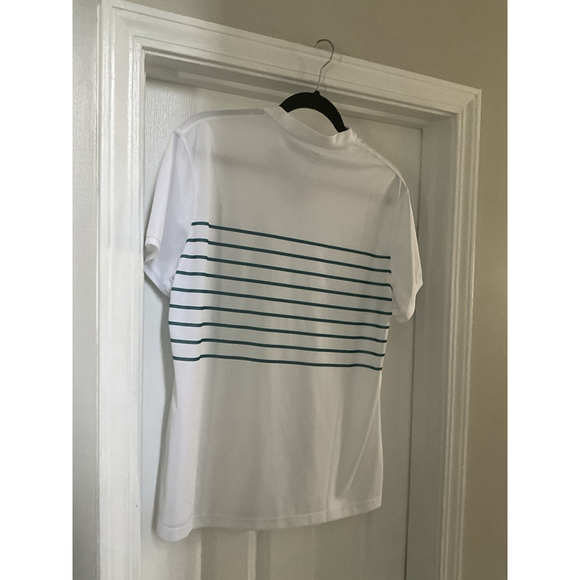 NWT Nike Women’s Size XL Dri-FIT Victory Golf Polo White/Green Stripe V-Neck - Picture 6 of 9